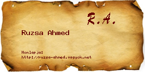 Ruzsa Ahmed névjegykártya